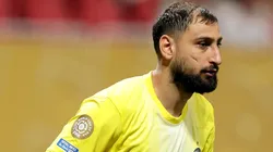 Gianluigi Donnarumma #1 of Paris Saint-Germain looks on during the FIFA Club World Cup 2025 quarter-final match against Bayern Munich.