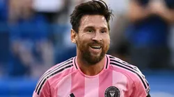 Lionel Messi #10 of Inter Miami CF celebrates scoring his team's second goal during the MLS match against CF Montreal.