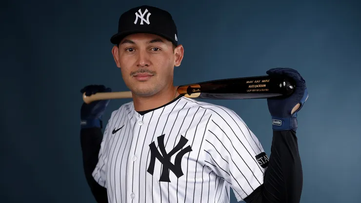 Alex Jackson #39 of the New York Yankees poses for a portrait during the New York Yankees Photo Day at George M. Steinbrenner Field on February 18, 2025 in Tampa, Florida.