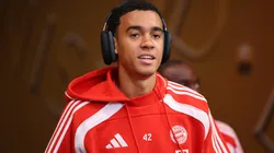 Jamal Musiala #42 of FC Bayern Munchen walks through the tunnel prior to the FIFA Club World Cup 2025 quarter-final match between Paris Saint-Germain and FC Bayern München at Mercedes-Benz Stadium on July 05, 2025 in Atlanta, Georgia.