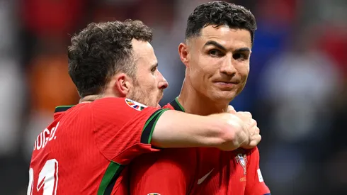 Diogo Jota and Cristiano Ronaldo of Portugal.