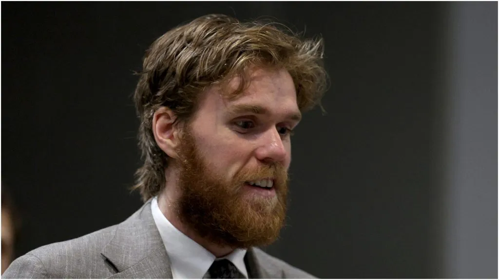 Connor McDavid #97 of the Edmonton Oilers arrives before Game Seven of the 2024 Stanley Cup Final against the Florida Panthers at Amerant Bank Arena on June 24, 2024 in Sunrise, Florida.