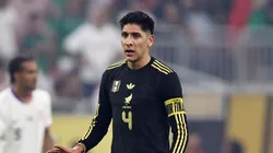 Edson Álvarez #4 of the Mexico walks across the field in the second half during the finals of the CONCACAF Gold Cup 2025 between the United States and Mexico at NRG Stadium