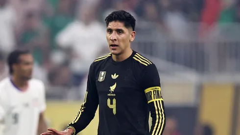 Edson Álvarez #4 of the Mexico walks across the field in the second half during the finals of the CONCACAF Gold Cup 2025 between the United States and Mexico at NRG Stadium