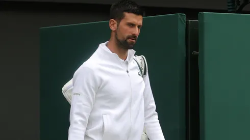 Novak Djokovic of Serbia walks out prior to the Gentlemen's Singles fourth round match against Alex De Minaur of Australia on day eight of The Championships Wimbledon 2025 at All England Lawn Tennis and Croquet Club on July 07, 2025 in London, England.