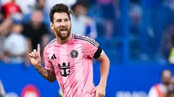 Lionel Messi of Inter Miami celebrates oring his team's second goal during the MLS match between CF Montreal and Inter Miami CF