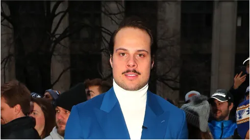 Auston Matthews #34 of the Toronto Maple Leafs in St Louis, Missouri.