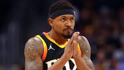 Bradley Beal #3 of the Phoenix Suns looks on in a game against the Denver Nuggets during the third quarter at Ball Arena on March 7, 2025 in Denver, Colorado.