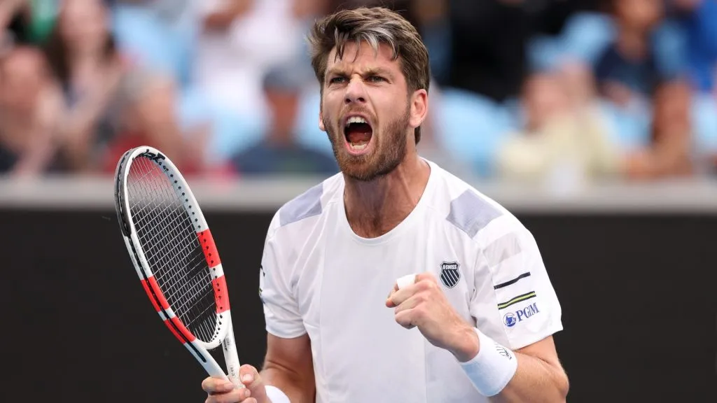 Cameron Norrie of United Kingdom celebrates winning the fourth set during their round four singles match against Alexander Zverev of Germany during the 2024 Australian Open. (Source: Julian Finney/Getty Images)