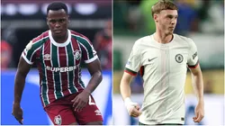 Jhon Arias #21 of Fluminense FC and Cole Palmer #10 of Chelsea FC.