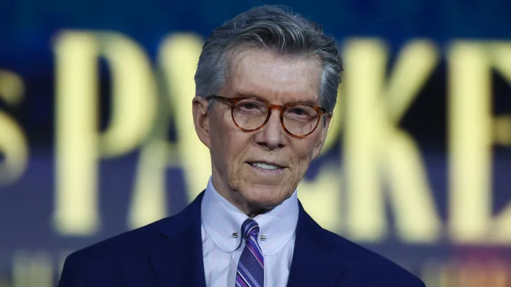 Michael Buffer American Boxing Ring announcer looks on during a press conference as part of Beterbiev v Bivol 2: The Last Crescendo at Boulevard City on February 20, 2025.