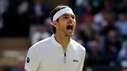 Taylor Fritz celebrates his win over Karen Khachanov