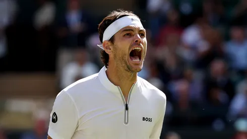 Taylor Fritz celebrates his win over Karen Khachanov