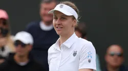 Liudmila Samsonova celebrates match point against Jessica Bouzas Maneiro of Spain during the Ladies' Singles fourth round match on day eight of The Championships Wimbledon 2025.