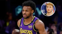 Bronny James #9 of the Los Angeles Lakers playing at Crypto.com Arena