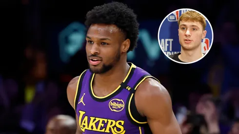 Bronny James #9 of the Los Angeles Lakers playing at Crypto.com Arena