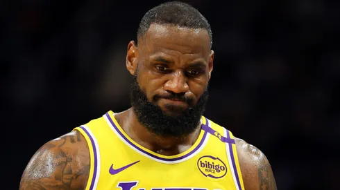 LeBron James #23 of the Los Angeles Lakers during a game.