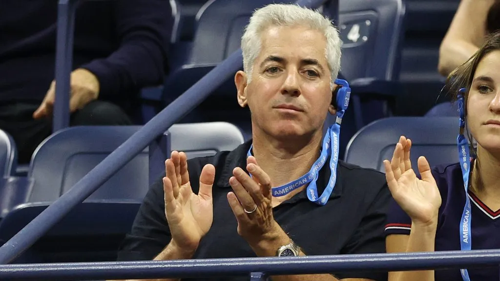 Bill Ackman, investor, watches as Emma Raducanu of Great Britain plays against Maria Sakkari of Greece during the 2011 US Open. (Elsa/Getty Images)