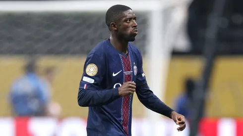 Ousmane Dembele #10 of Paris Saint-Germain reacts following the team's victory in the FIFA Club World Cup 2025 quarter-final match.