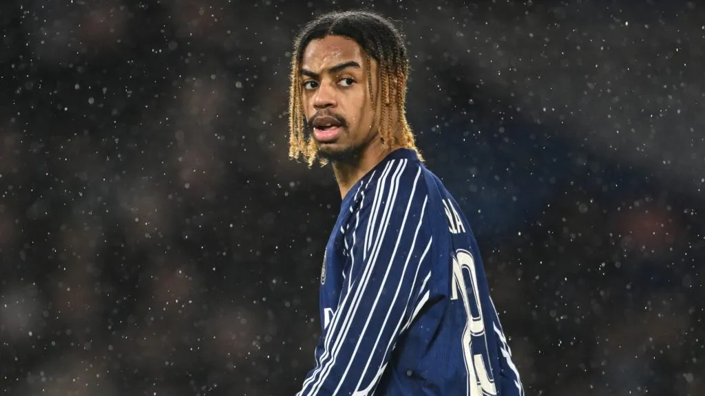 Bradley Barcola of Paris Saint-Germain looks on during the UEFA Champions League 2024/25 League Phase MD7 match between Paris Saint-Germain and Manchester City. (Source: Mike Hewitt/Getty Images)