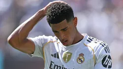 Jude Bellingham reacts during the FIFA Club World Cup 2025 semi-final match between Paris Saint-Germain and Real Madrid