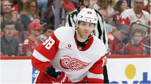 Patrick Kane #88 of the Detroit Red Wings skates against the Florida Panthers at Amerant Bank Arena on March 30, 2024 in Sunrise, Florida.