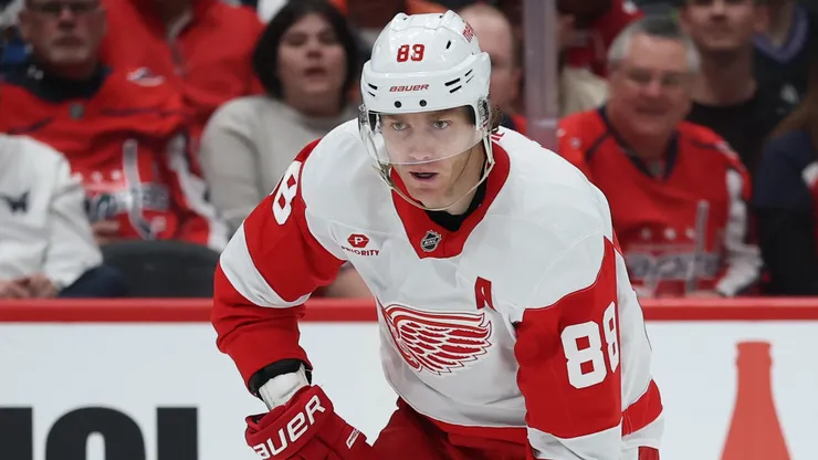 Patrick Kane #88 of the Detroit Red Wings skates against the Washington Capitals at Capital One Arena on March 18, 2025 in Washington, DC.