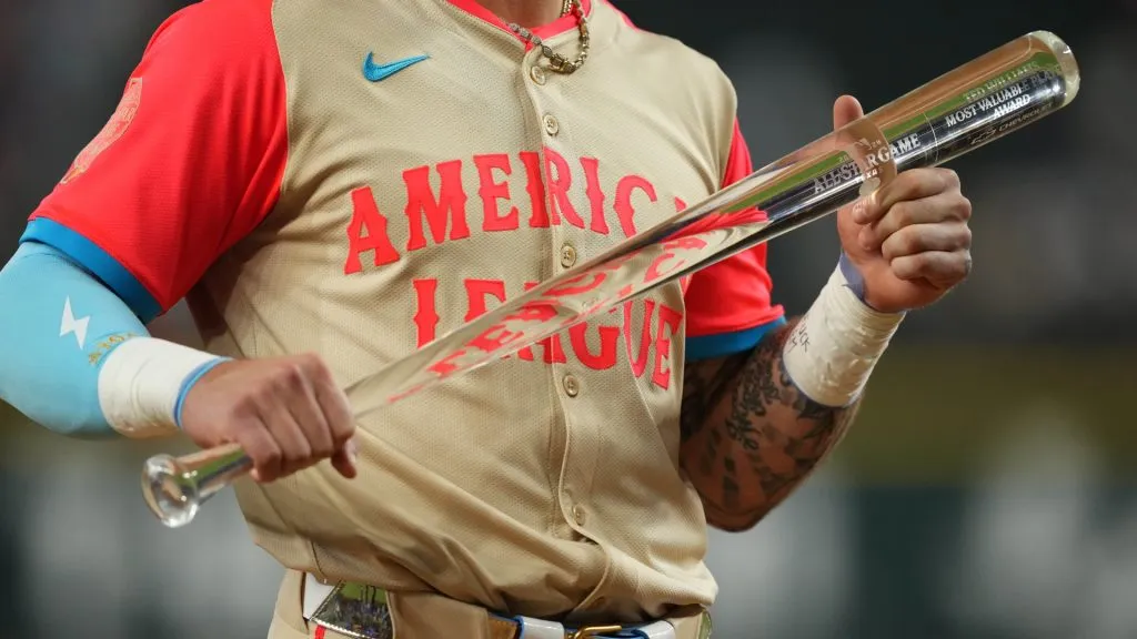 Jarren Duran of the Boston Red Sox celebrates after being named the Ted Williams Most Valuable Player in a 5-3 victory over the National League during the 94th MLB All-Star Game in 2024. (Source: Sam Hodde/Getty Images)