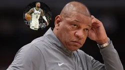 Head coach Doc Rivers of the Milwaukee Bucks and Damian Lillard #0 of the Milwaukee Bucks