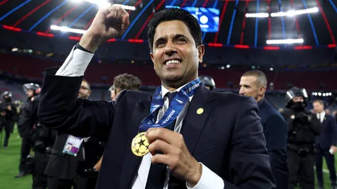 Nasser Al-Khelaifi following the UEFA Champions League Final 2025 between Paris Saint-Germain and FC Internazionale Milano at Munich Football Arena on May 31, 2025.