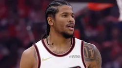 Jalen Green #4 of the Houston Rockets brings the ball up court in the first half against the Golden State Warriors