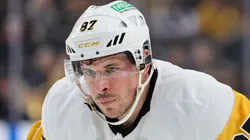 Sidney Crosby skates with the Pittsburgh Penguins.