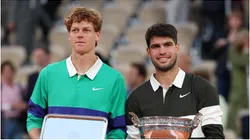 Jannik Sinner and Carlos Alcaraz after the Roland Garros final that the Spaniard won in five sets.