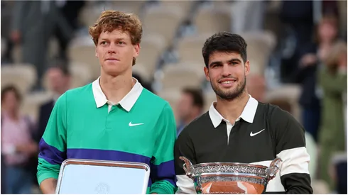 Jannik Sinner and Carlos Alcaraz after the Roland Garros final that the Spaniard won in five sets.
