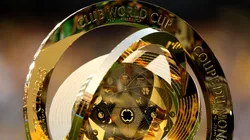 A detailed view of the Club World Cup trophy