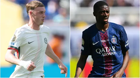 Cole Palmer #10 of Chelsea FC and Ousmane Dembele #10 of Paris Saint-Germain.