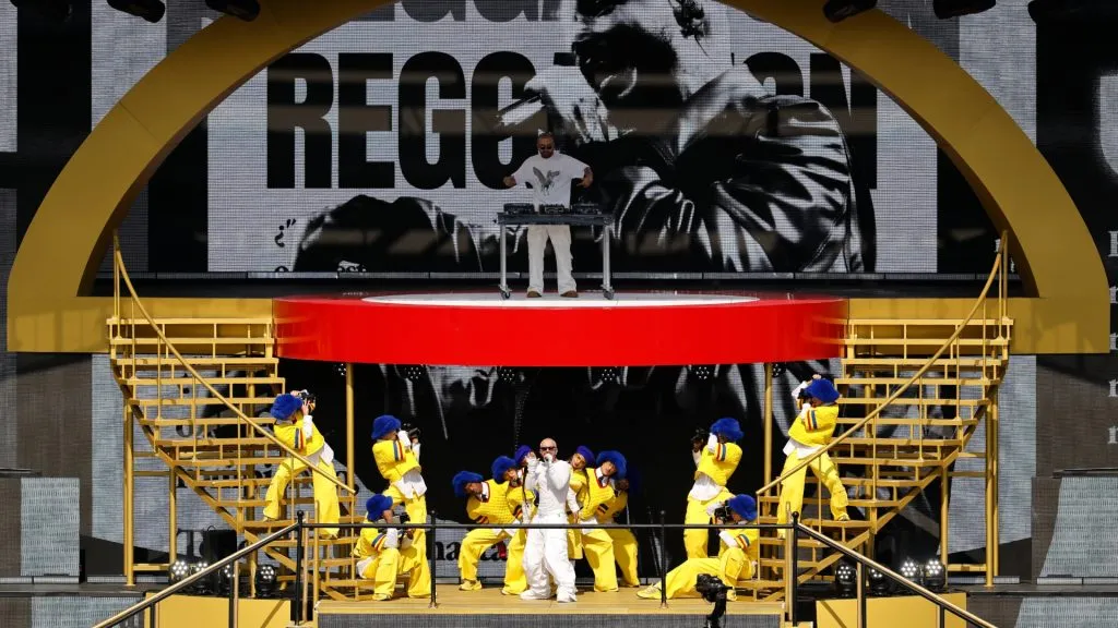 J Balvin performs during the halftime show during the FIFA Club World Cup 2025 Final match between Chelsea FC and Paris Saint-Germain at MetLife Stadium on July 13, 2025. (Source: Michael Reaves/Getty Images)