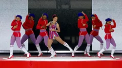 Doja Cat performs during the halftime show during the FIFA Club World Cup 2025 Final match between Chelsea FC and Paris Saint-Germain at MetLife Stadium on July 13, 2025.