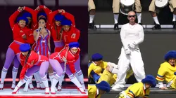 J Balvin and Doja Cat performs during the halftime show during the FIFA Club World Cup 2025 Final.