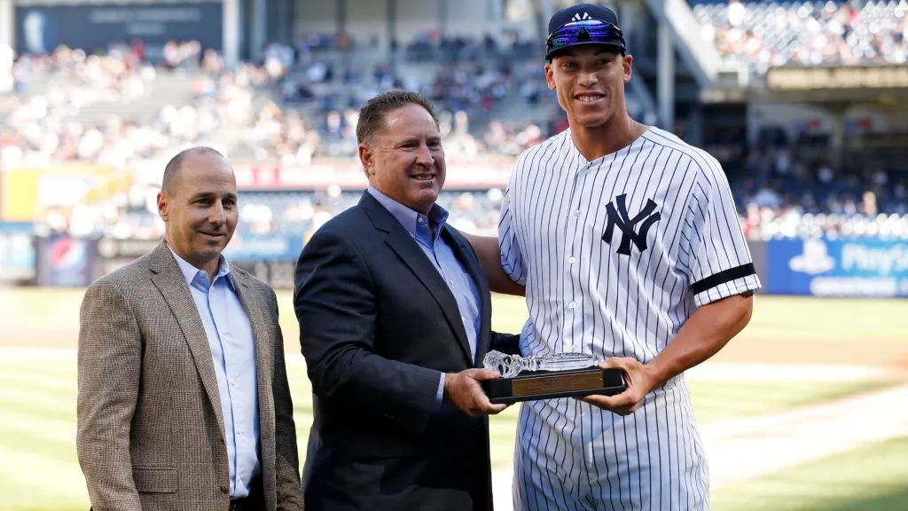 Yankees' executives with Aaron Judge
