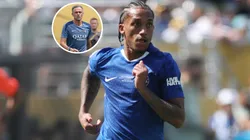 Joao Pedro #20 of Chelsea FC and PSG head coach Luis Enrique in the corner.