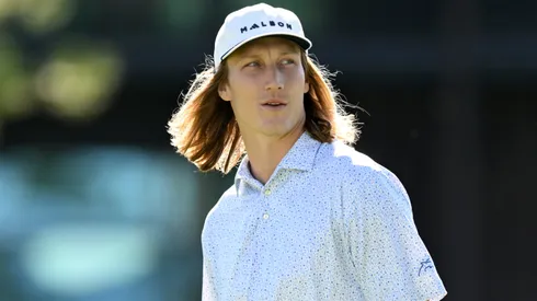 Trevor Lawrence stands on the ninth green prior to the American Century Championship at Edgewood Tahoe Golf Course on July 10, 2025 in Stateline, Nevada.