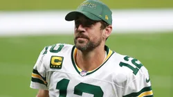 Aaron Rodgers #12 of the Green Bay Packers walks off the field after his teams 37-30 victory against the New Orleans Saints at Mercedes-Benz Superdome on September 27, 2020 in New Orleans, Louisiana.