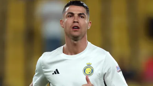 Cristiano Ronaldo of Al Nassr looks on during the warm up prior to the Saudi Pro League match between Al Nassr and Al Ittihad at Al-Awwal Park on May 07, 2025 in Riyadh, Saudi Arabia.