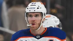 Connor McDavid #97 of the Edmonton Oilers looks on before the start of the first period during the game against the Pittsburgh Penguins at PPG PAINTS Arena on January 9, 2025 in Pittsburgh, Pennsylvania.