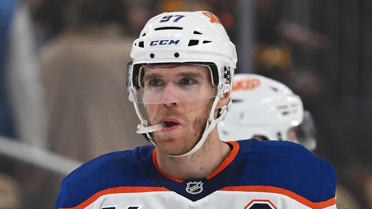 Connor McDavid #97 of the Edmonton Oilers looks on before the start of the first period during the game against the Pittsburgh Penguins at PPG PAINTS Arena on January 9, 2025 in Pittsburgh, Pennsylvania.