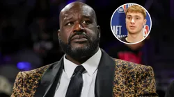 Shaquille O'Neal attends a semifinal game of the Emirates NBA Cup between the Atlanta Hawks and the Milwaukee Bucks.