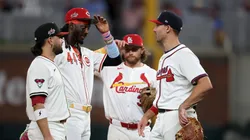 National League All-Star players look on during the seventh inning of the MLB All-Star Game at Truist Park on July 15, 2025 in Atlanta, Georgia.