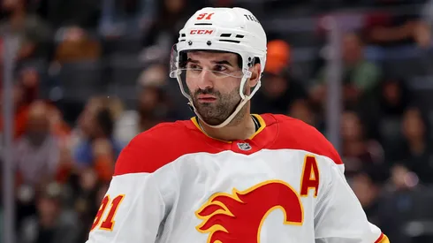 Nazem Kadri during a recent game, amid trade rumors linking him to the Maple Leafs and Canadiens.