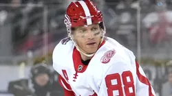 Patrick Kane #88 of the Detroit Red Wings seen in action during the 2025 NHL Stadium Series against the Columbus Blue Jackets at Ohio Stadium on March 01, 2025 in Columbus, Ohio.